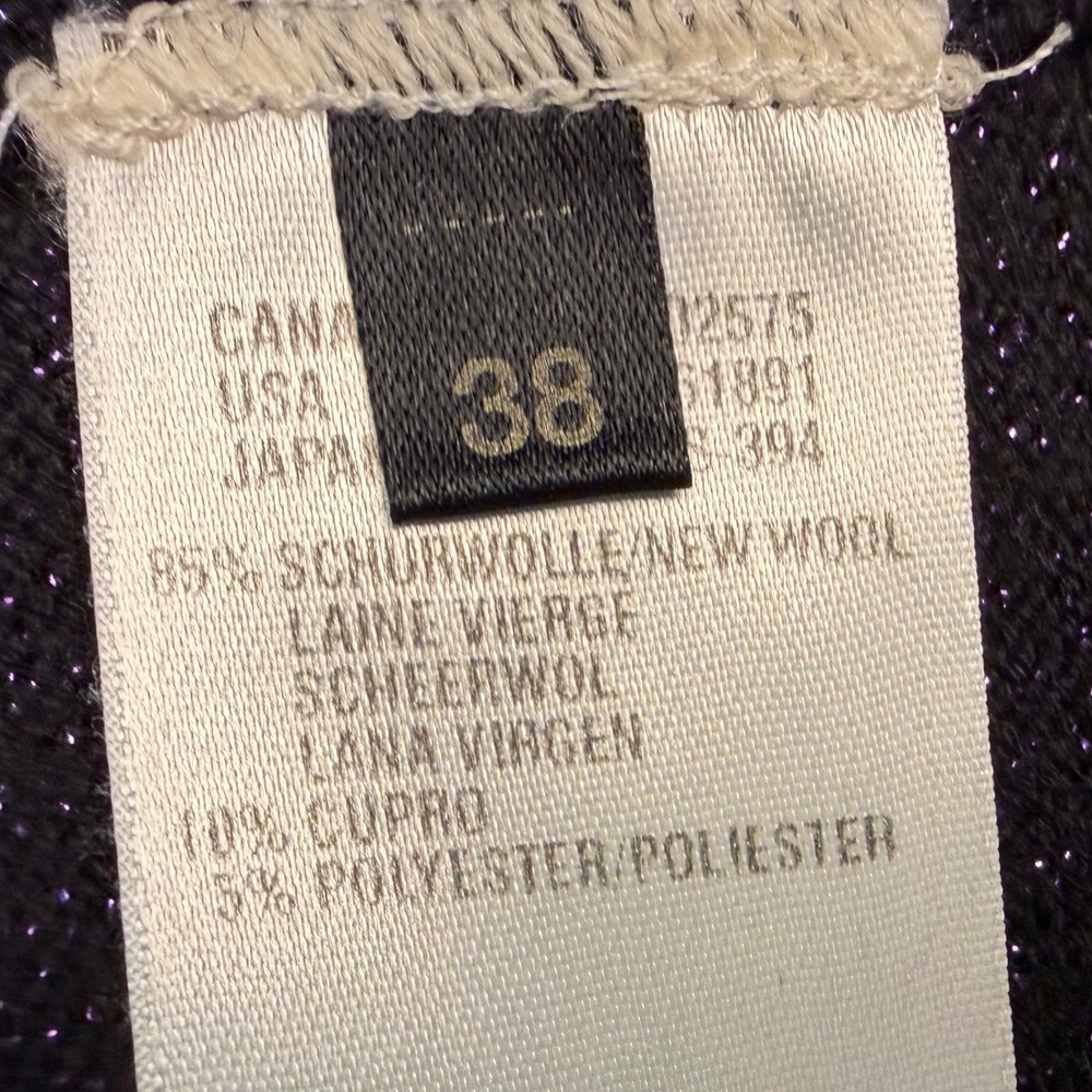 Escada Womens S Sweater Purple Metallic Virgin Wool Turtleneck Shimmer Knit - Picture 3 of 6